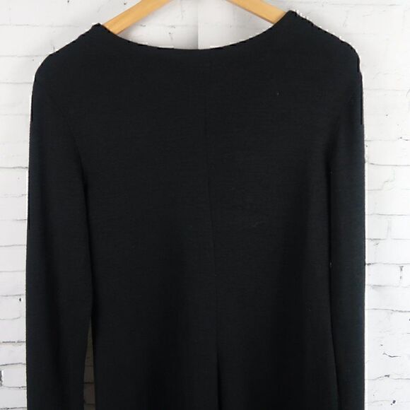 PHILOSOPHY BLACK LONG SLEEVE ROUND NECK MIDI KNIT SWEATER DRESS SIZE SMALL - Picture 8 of 9